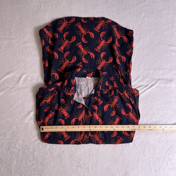Old Navy Women’s Linen Blend Lobster Dress Sz XS Preppy Nautical Coastal Quirky - Picture 5 of 8